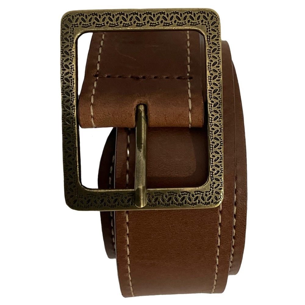 Talbots Women’s Brown Genuine Leather Belt; Brass Buckle; Made in Italy; 45”